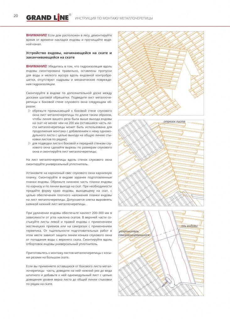 Схема монтажа металлочерепицы гранд лайн